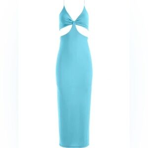 Alice and Olivia blue cut out dress